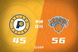 ?9人轮换vs11人轮换！唐斯17+10 尼克斯半场领先步行者11分！