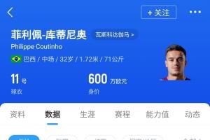 烫手山芋?维拉再度尝试与32岁库蒂尼奥提前解约 身价仅剩600万