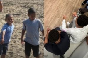 简直一个模子?小贝林厄姆晒兄弟俩儿时玩耍照片，为哥哥庆生